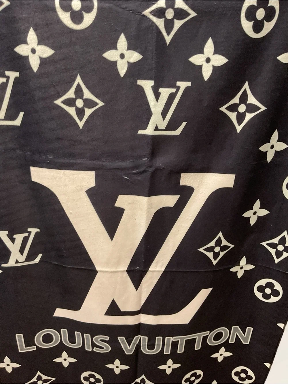 NWOT Designer Inspired Monogram Beach Towel- Black & White